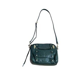 Rebecca Minkoff Green Leather Crossbody Bag With Gold Hardware